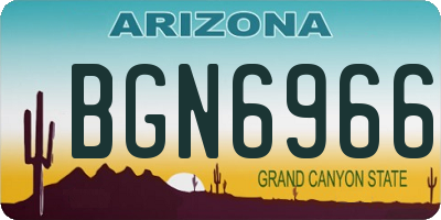 AZ license plate BGN6966