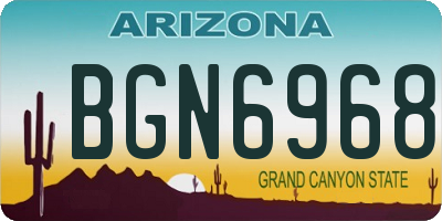 AZ license plate BGN6968
