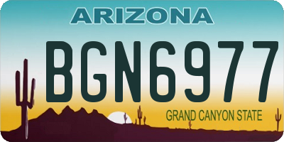 AZ license plate BGN6977