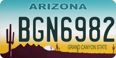 AZ license plate BGN6982