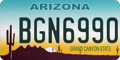 AZ license plate BGN6990