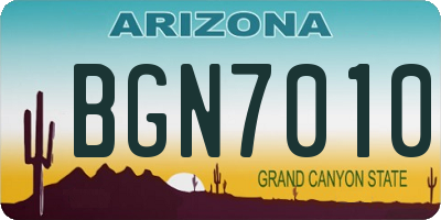 AZ license plate BGN7010