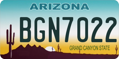 AZ license plate BGN7022