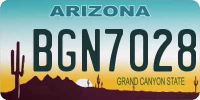 AZ license plate BGN7028