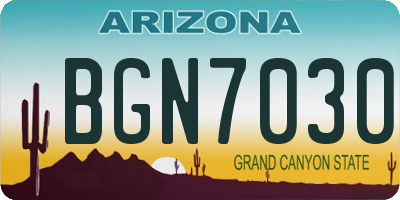 AZ license plate BGN7030