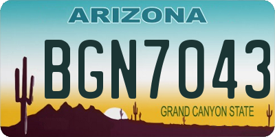 AZ license plate BGN7043