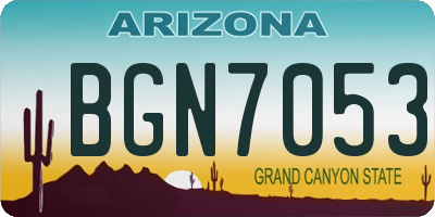 AZ license plate BGN7053