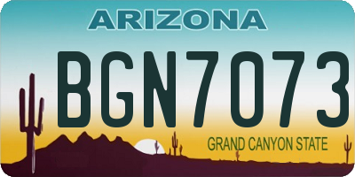 AZ license plate BGN7073