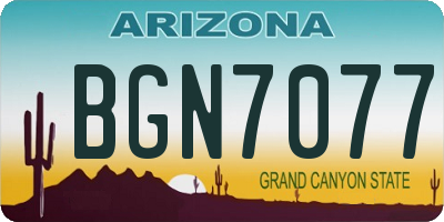 AZ license plate BGN7077