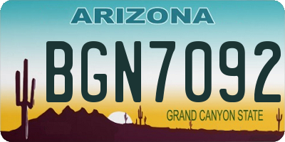 AZ license plate BGN7092