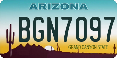 AZ license plate BGN7097