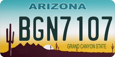 AZ license plate BGN7107