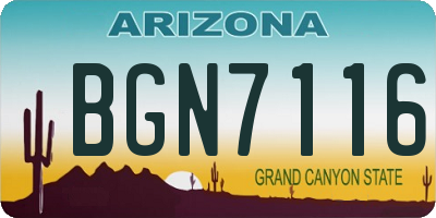 AZ license plate BGN7116