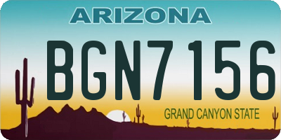 AZ license plate BGN7156