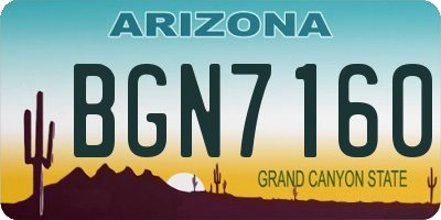 AZ license plate BGN7160