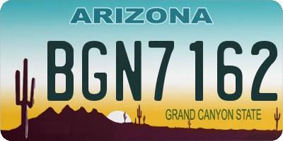 AZ license plate BGN7162