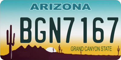 AZ license plate BGN7167