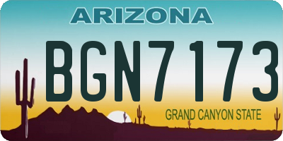 AZ license plate BGN7173