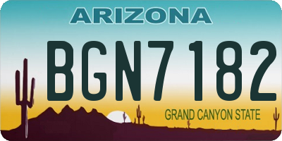 AZ license plate BGN7182