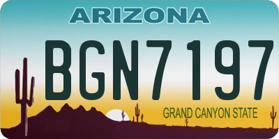 AZ license plate BGN7197