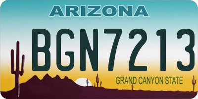 AZ license plate BGN7213