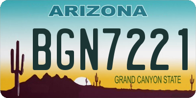 AZ license plate BGN7221