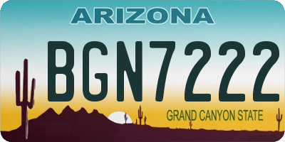AZ license plate BGN7222