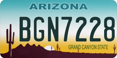 AZ license plate BGN7228