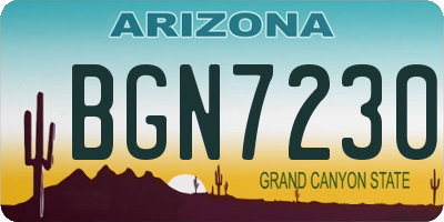 AZ license plate BGN7230