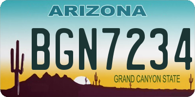 AZ license plate BGN7234