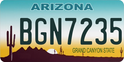 AZ license plate BGN7235