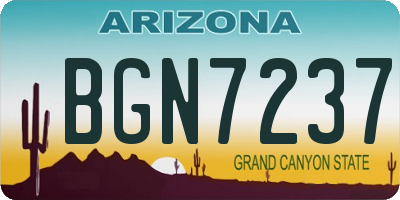 AZ license plate BGN7237