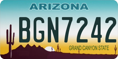 AZ license plate BGN7242