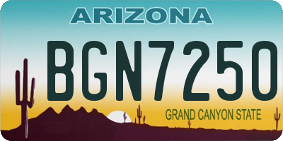 AZ license plate BGN7250