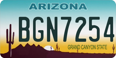 AZ license plate BGN7254