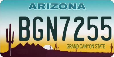 AZ license plate BGN7255