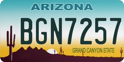 AZ license plate BGN7257
