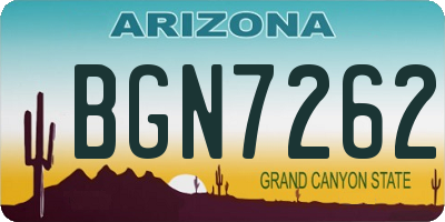 AZ license plate BGN7262