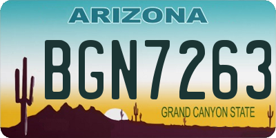 AZ license plate BGN7263