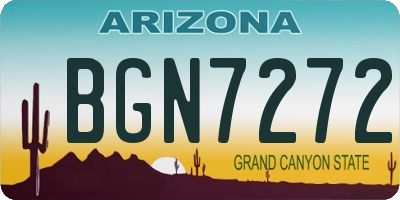 AZ license plate BGN7272