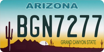 AZ license plate BGN7277