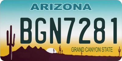 AZ license plate BGN7281