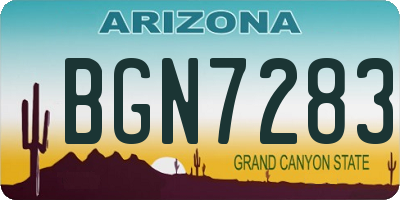 AZ license plate BGN7283