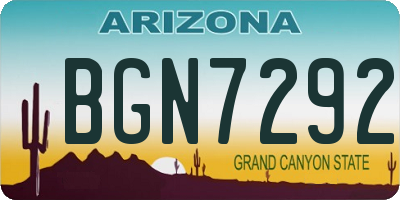 AZ license plate BGN7292