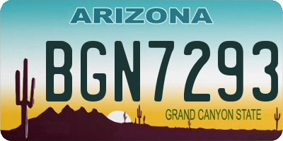 AZ license plate BGN7293