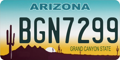 AZ license plate BGN7299