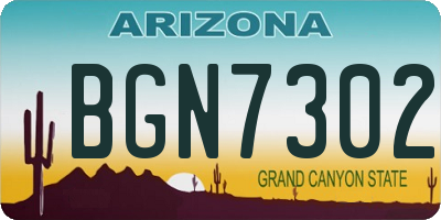 AZ license plate BGN7302