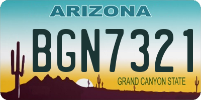 AZ license plate BGN7321
