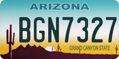 AZ license plate BGN7327