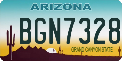 AZ license plate BGN7328